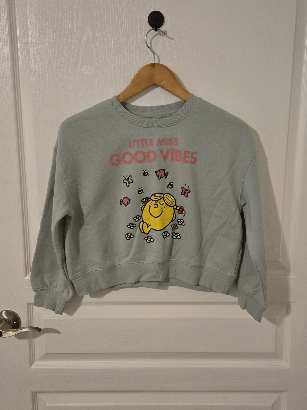 Old Navy Light Sage 'Little Miss Good Vibes' Graphic Sweatshirt